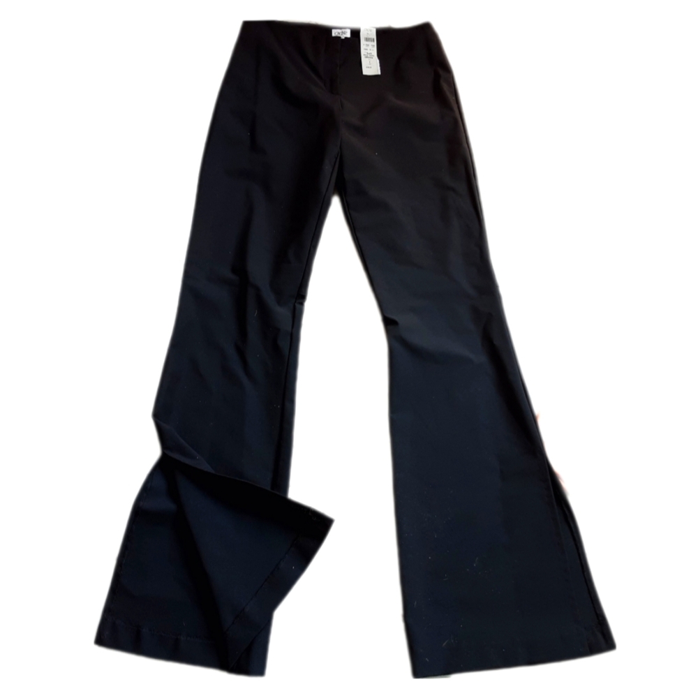 NWT CACHE HIGH SPLIT SIDE HEMS SEXY TROUSERS BLACK SZ 4 $98 NEW